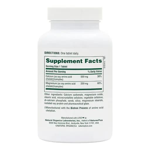Кальций и магний Natures Plus Cal/Mag 500 mg/250 mg, 90 таблеток - фото 2