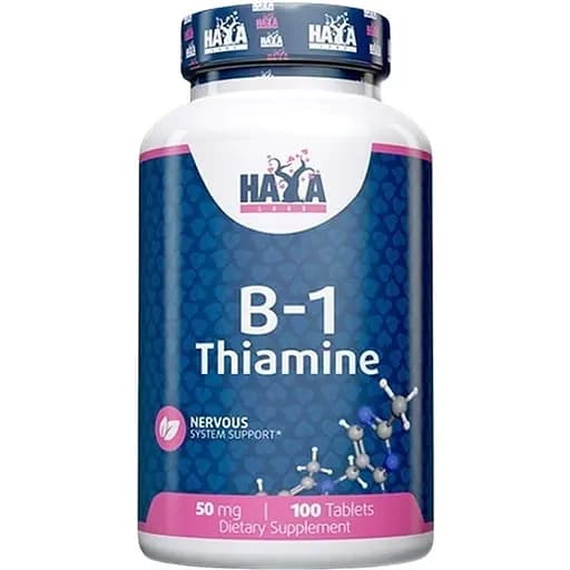 Витамины и минералы Haya Labs Vitamin B1 50 мг 100 таблеток - фото 1