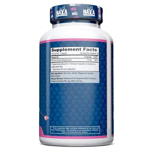 Витамины и минералы Haya Labs Chelated Iron 15 мг 90 капсул - фото 2