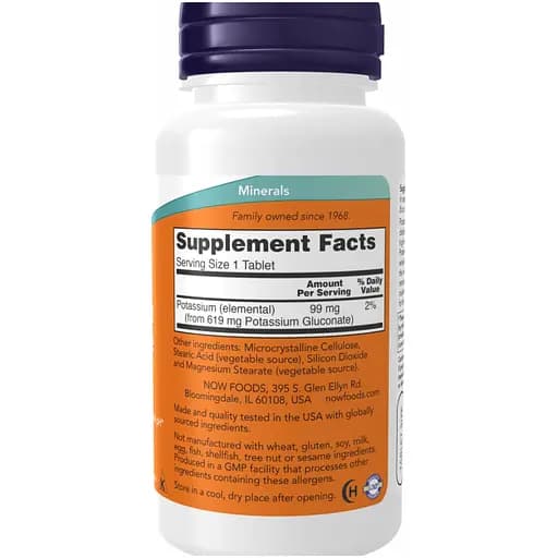Глюконат калію Now Foods Potassium Gluconate 99 мг 100 таблеток - фото 2