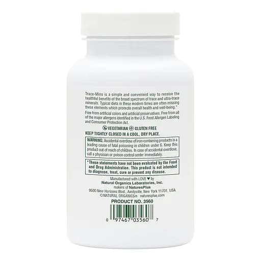 Вітаміни та мінерали Natures Plus Trace-Mins, 180 таблеток - фото 3