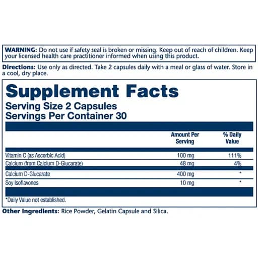 Кальцій D-глюкарат Solaray Calcium D-Glucarate 400 мг 60 капсул - фото 2