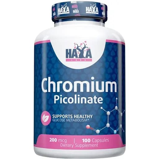Вітаміни та мінерали Haya Labs Chromium Picolinate 200 mg, 100 капсул - фото 1
