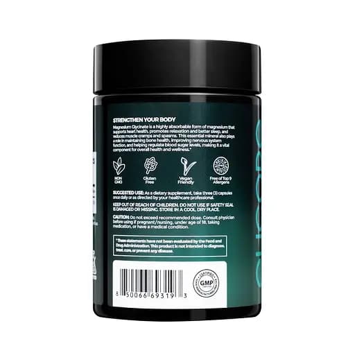 Биодоступный магний Elicore Labs Magnesium Glycinate, 60 вегакапсул. - фото 2
