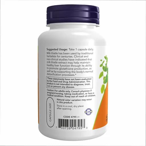 Расторопша Now Foods Milk Thistle Extract 750 мг Silymarin 600 мг 90 капсул - фото 2