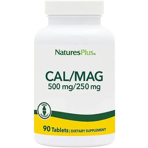 Кальций и магний Natures Plus Cal/Mag 500 mg/250 mg, 90 таблеток - фото 1