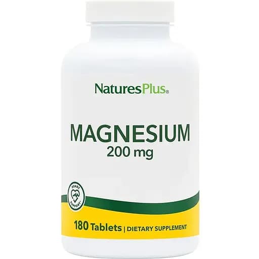 Магний Natures Plus Magnesium 200 mg, 180 таблеток - фото 1