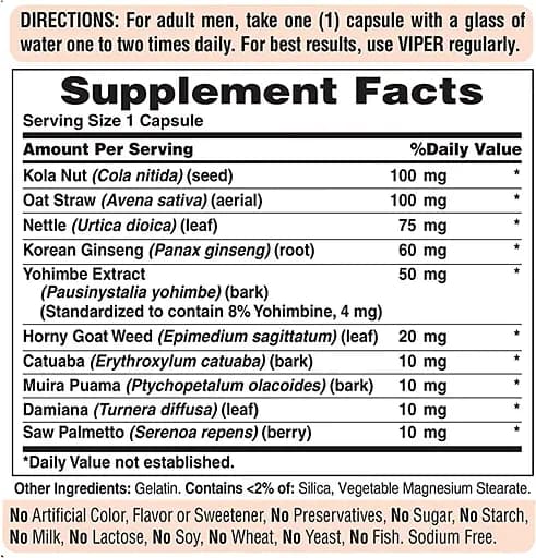 Натуральна добавка Puritan’s Pride Viper Exotic Herb for Men 120 капсул - фото 2