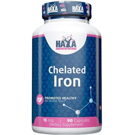 Витамины и минералы Haya Labs Chelated Iron 15 мг 90 капсул - фото 1