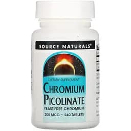 Хром Source Naturals Chromium Picolinate 200 мкг 240 таблеток