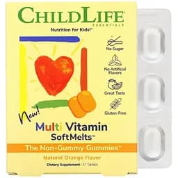 Мультивитамины для детей ChildLife Multi Vitamin SoftMelts со вкусом натурального апельсина 27 шт. (CDL10850)
