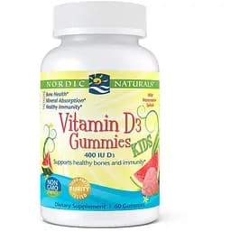 Витамин D для детей Nordic Naturals Vitamin D3 Kids, 60 жевательных конфет - Арбуз