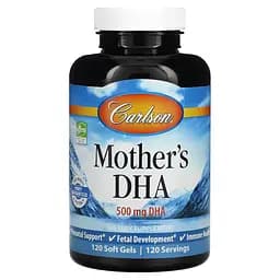 Жирні кислоти Carlson Labs Mother's DHA 120 капсул