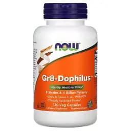 Пробиотики для улучшения желудочного тракта Now Foods Gr8-Dophilus 120 вегетарианских капсул