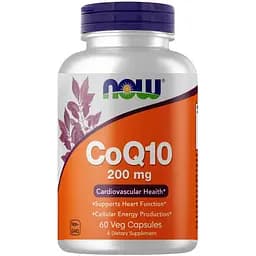 Натуральная добавка Now CoQ-10, 200 mg 60 вегакапсул