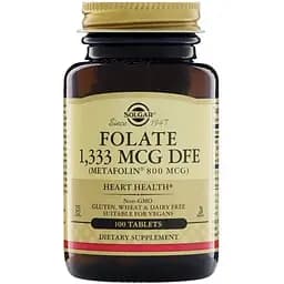 Фолієва кислота Solgar Folate 1.33 мкг DFE Metafolin 800 мкг 100 таблеток