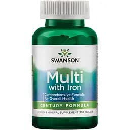 Мультивітаміни із залізом Swanson Multi with Iron Century Formula 130 таблеток