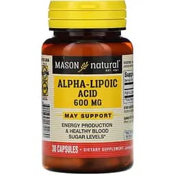 Альфа-ліпоєва кислота Mason Natural Alpha-Lipoic Acid 600 мг 30 капсул