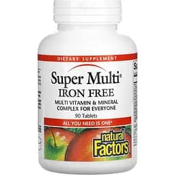 Супер-мультивітамін Natural Factors Super Multi без заліза 90 таблеток