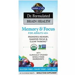 Комплекс для дорослих 40+ для мозку, уваги і концентрації Garden of Life Dr. Formulated Brain Health 60 вегетаріанських таблеток