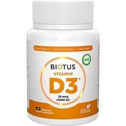 Витамин D3 Biotus 1000 МЕ 60 капсул