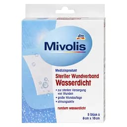 Пов'язка для ран водонепроникна Mivolis Steriler Wundverband 5 шт 