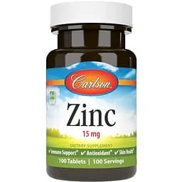 Вітаміни та мінерали Carlson Labs Zinc 15 мг 100 таблеток