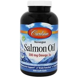 Масло лосося Carlson Labs Salmon Oil норвежское 500 мг Омега-3 300 капсул (CAR-01505)