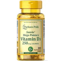 Витамины и минералы Puritan's Pride Vitamin D3 10000 IU 100 капсул