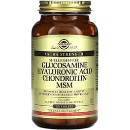 Solgar глюкозамін, гіалуронова кислота, хондроїтин і МСМ 120 таблеток 