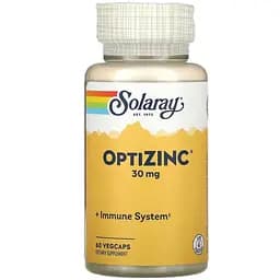 Опти цинк Solaray 30 мг 60 растительных капсул