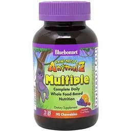 Вітаміни та мінерали Bluebonnet Nutrition Rainforest Animalz Multiple 90 жувальних таблеток Фруктовий