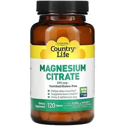 Цитрат магнію Country Life 250 мг 180 таблеток