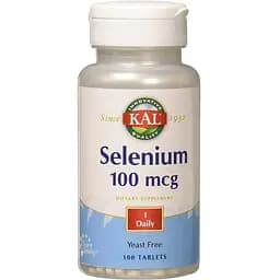 Селен KAL Selenium 100 mcg Yeast Free, 100 таблеток без дрожжей