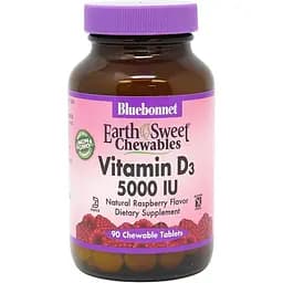 Витамины и минералы Bluebonnet Earth Sweet Chewables Vitamin D3 5000 IU 90 жевательных таблеток