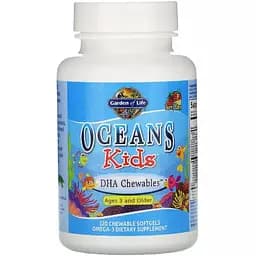 Комплекс для дітей Омега 3 з ДГК Garden of Life Oceans Kids Ягідний Лайм 120 мг 120 жувальних м'яких таблеток