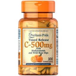 Витамины и минералы Puritan's Pride Vitamin C-500 мг with Bioflavonoids and Rose Hips Time Release 100 каплет