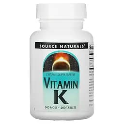 Вітаміни та мінерали Source Naturals Vitamin K 500 mcg 200 таблеток