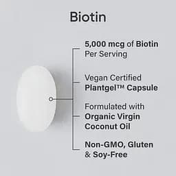 Біотин Sport Research Biotin 5000 mcg 120 veg softgels (1086-2023-10-3448) - мініатюра 3