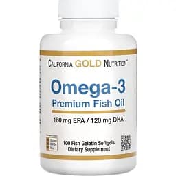 Жирные кислоты California Gold Nutrition Omega 3 Premium Fish Oil 100 капсул
