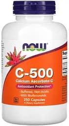 Витамины и минералы NOW Vitamin C-500 Calcium Ascorbate, 250 капсул