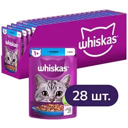 Вологий корм для котів Whiskas з тунцем в желе 2.38 кг (28 шт. х 85 г)