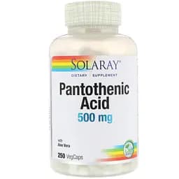 Пантотенова кислота Solaray Pantothenic Acid 500 мг 250 рослинних капсул