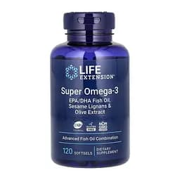 Жирні кислоти Life Extension Super Omega-3 EPA/DHA Fish Oil Sesame Lignans Olive Extract 120 softgels