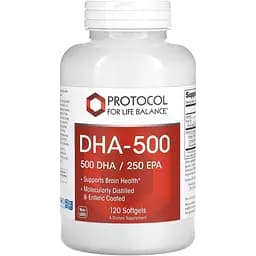 Докозагексаєнова кислота (ДГК) Protocol for Life Balance DHA-500, 120 капсул