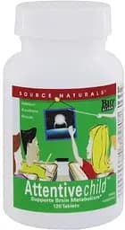 Натуральная добавка Source Naturals Attentive Child, 120 таблеток