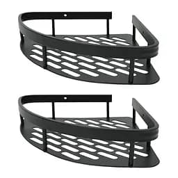 Набір металевих полиць для ванної кімнати Fabrika OPAL 2 шт Чорні (FK-WB1005-2)