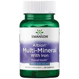 Мінерали Swanson Chelated Multi-Mineral with Iron 120 капсул