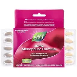 Комплекс екстрактів Nature's Way AM/PM Menopause Formula, 60 таблеток для полегшення симптомів менопаузи - мініатюра 1