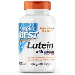 Натуральная добавка Doctor's Best Lutein with Lutemax 2020, 180 вегакапсул